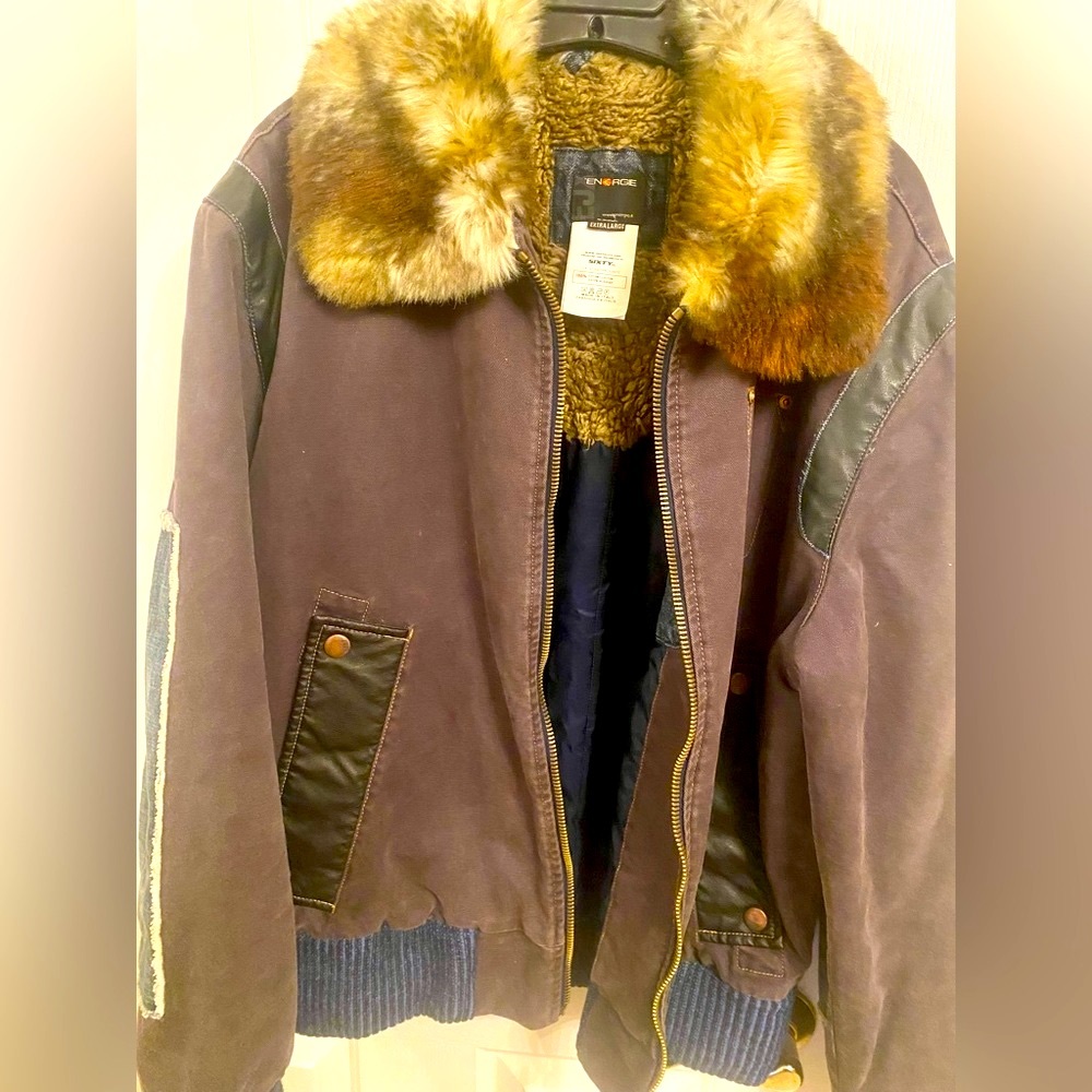Engerie Aviator jacket with fur collar